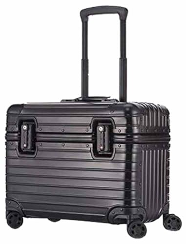 アルミ製スーツケース!全金属トランク アルミ合金ボディ 旅行用品 TSAロック搭載17/20/21/22インチ 機内持ち込み キャリーバッグ キャリーケース小型 (21インチ, ブラック)