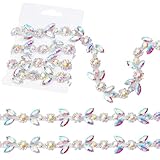 NBEADS 1 Yard Silberne ab Kristall Strasskette Diamant Nähbesatz Glitzernde Strass Applikation Zum Nähen Basteln Mode DIY Schmuck Kleiderverzierung