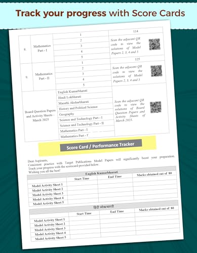 Image of Std 10 54 Question Paper Set with Solutions for 2026 Exam | English Medium | Model Question Papers | SSC Maharashtra Board