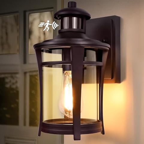 Lamomo Porch Lights Outdoor Bronze, Dusk to Dawn Wall Light Fixtures, Exterior Front Sconces Wall Mount Lighting, Waterproof Anti-Rust Outside Lights for House, Garage, Entryway Cover