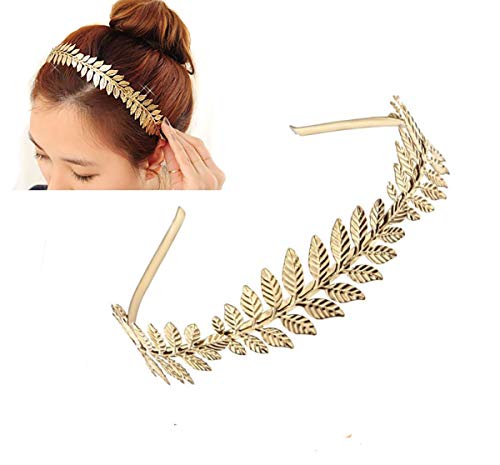 Fodattm Women Lady Greek Roman Laurel Leaf Hair Hoop HeadBand Bridal Hair Crown Headdress Metal Leaf Branch French Hair Bands Hair Accessories (Gold) Fodattm Women Lady Greek Roman Laurel Leaf Hair Hoop HeadBand Bridal Hair Crown Headdress Metal Leaf Branch French Hair Bands Hair Accessories (Gold)