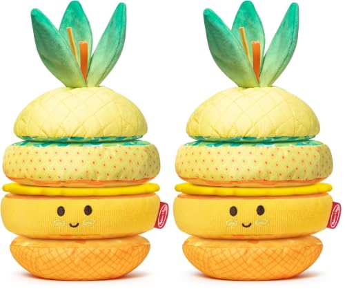 Image of Melissa & Doug Multi-Sensory Pineapple Soft Stacker Infant Toy - Stacking Toys for Babies, Pineapple Stacking Toy for Infants (Pack of 2)