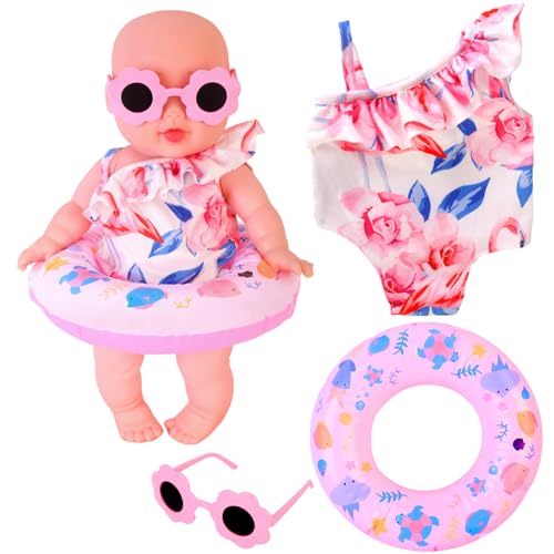Schwimm-Set für Puppen mit Puppen Badeanzug, Schwimmreifen Puppe, Puppen...