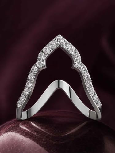 Image of Clara 925 Sterling Silver Vanki Adjustable Ring for Women Platinum Plated | Gift for Women & Girls | Swiss Zirconia | Elegant Design