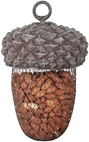 Dehner Natura – Alimento para Aves Silvestres (poliresina/Metal, 14 x 14 x 22 cm), Color Gris