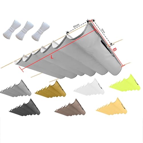 2025 Toldo Vela de Sombra Retráctil Impermeable,Red de Sombra,Vela de Sombra Exterior,Tela Oxford para Terraza, Jardín, Patio y Balcón, con Ojales y Cuerdas de Fijación (Grey,1x2M)