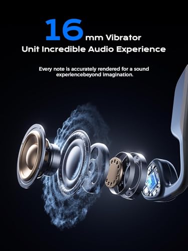 Bone Conduction Headphones,Open-Ear Bluetooth 5.3 Wireless with Mic, IPX7 Waterproof Sport Earphones with 12H Playtime & Magnetic Fast Charge, Secure Fit for Cycling,Fitness,Gym (Obsidian Black) - Image 4