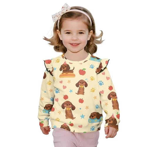 Girls Sweatshirt Kids Ruffle Long Sleeve Pullover Sweatshirts Fall Cropped Crewneck Tops