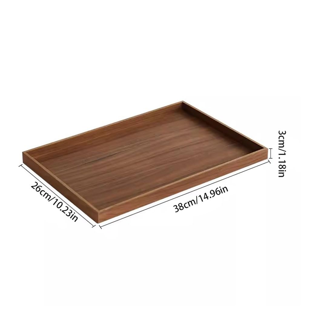 Plateau de Service Japonais en Bois, Plateau à Pizza, Plateau à thé, Plateau rectangulaire en Bois Massif pour Tasses à Eau, Plateau de Service de café, Plateaux pour Manger sur Les Genoux (B)