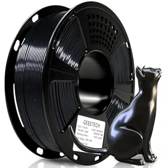 Geeetech Silk PLA Filament 1.75mm for 3D Printer, Metal-Like Shiny 3D Filament 1kg (2.2lbs) 1 Spool, Dimensional Accuracy +/- 0.02 mm, Silk Black