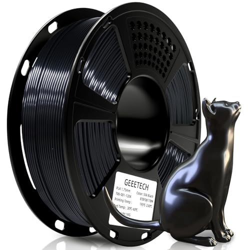 Image of Geeetech Silk PLA Filament 1.75mm for 3D Printer, Metal-Like Shiny 3D Filament 1kg (2.2lbs) 1 Spool, Dimensional Accuracy + /- 0.02 mm, Silk Black
