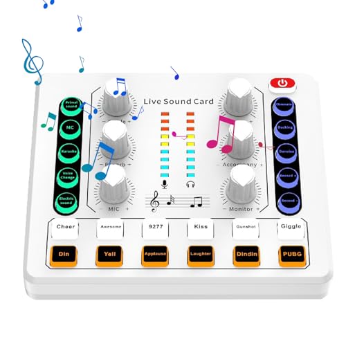 Annewi Sound Board Mixer, PC mixer, M8 versione inglese della scheda audio Live Special Set completo, per 48v Microfono Computer CellulareCan essere universale