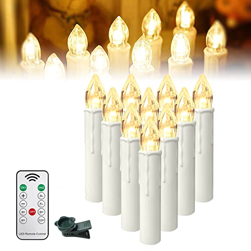 Baumkerzen Elektrisch 23 LARS360 10 Stück Warmweiß LED Kerzen Weihnachtskerzen Kabellos mit...