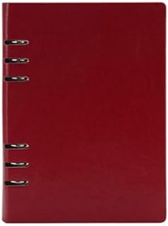 kaaka Caderno de agenda A5 com 6 anéis, capa dura de couro sintético para escritório, escrita, diário, papelaria, vinho