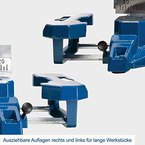 Scheppach HM254SPX Kappzugsäge inkl. 2.Sägeblatt - 2200W | Ø254mm Sägeblatt | Schnittbreite/höhe: 340mm x 90mm | inkl. Laser | Aluauflagen, Drehtisch mit Schnellarretierung, Kappsäge Gehrungssäge – Bild 6