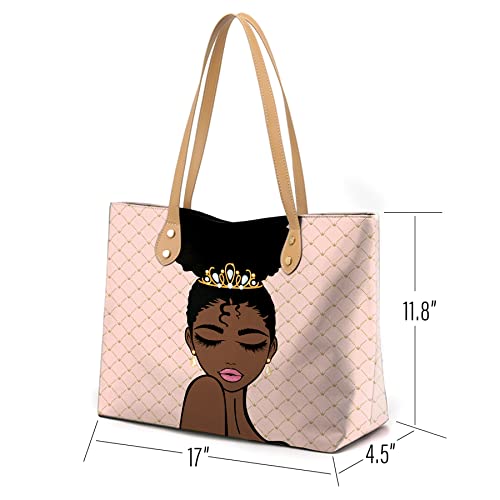 FZNHQL Tote Bags African American Handbags For Black Women Fashion Shoulder Bags Beach Work Travel Gift Bag - Image 3