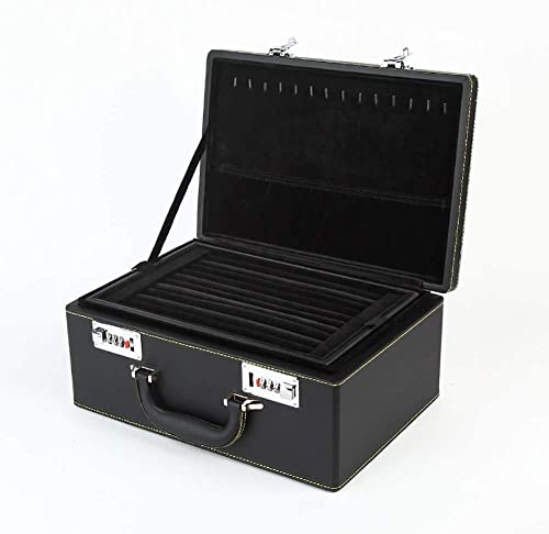 Grande capacità 4 strati PU pelle gioielli Box Organizer con serratura per viaggio, matrimonio o regalo