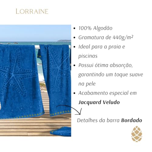 Buettner, Toalha de Praia Gigante Buettner Jacquard 81x150cm 100% Alg Cor:Estrela Do Mar Azul