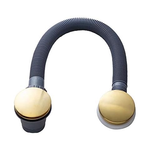 Bathroom Brushed Gold Click Clack Bath Waste Push Down Pop Up Bath Overflow Connecting Pipe Cover