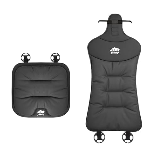 シートカバー JIMNY適用 専用ロゴ付き 最新 レザー シートクッション ジムニー jb64 ジムニーシエラ シリーズ対応 車用 シートカバーセット 蒸れない 座クッション 体圧分散 前座席用 後部座席用 カー用品 (ブラック, 2枚セット・前座1席分用