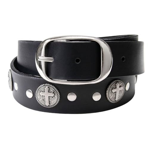 Milwaukee Leather MP7108 Men's Don't Thread On Me Black Leather Belt w/Interchangeable Buckle - 1.5 inches Wide