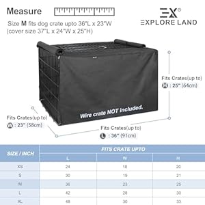 Explore land dog crate cover for 36 inches wire cage heavy duty lattice pet kennel covers compatible with 1 2 3 doors standard metal crate black   cucciolini doodles
