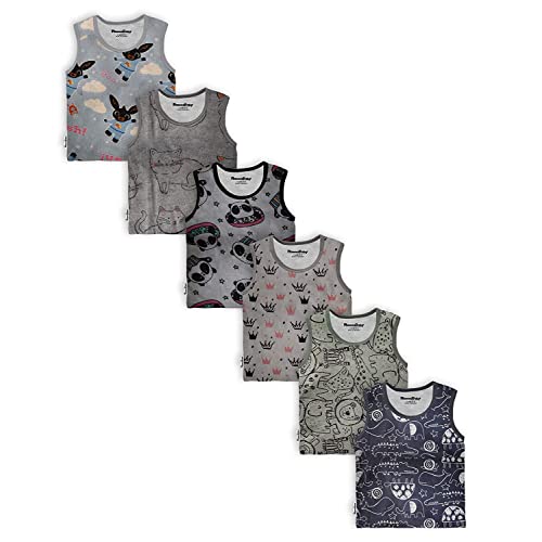 Image of NammaBaby Unisex Baby Boys and Girls Sleeveless Regular Fit T-Shirt Top