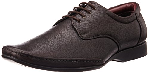 Image of Liberty Healers FL-510 Men's Lacing Formal Derby Shoes - Black & Brown - Synthetic Leather Lace-Up with Cushioned Footbed - Stylish Office & Wedding Footwear - Comfortable and Lightweight