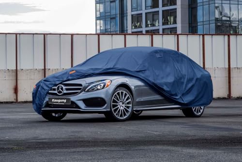 Image of Kaugung Custom Fit Car Cover for Mercedes Benz C-Class Sedan (C250, C300, C350, C43, C63 AMG, C400), Heavy Duty Waterproof All Weather Outdoor Protection, Breathable Full Exterior Cover with Vent