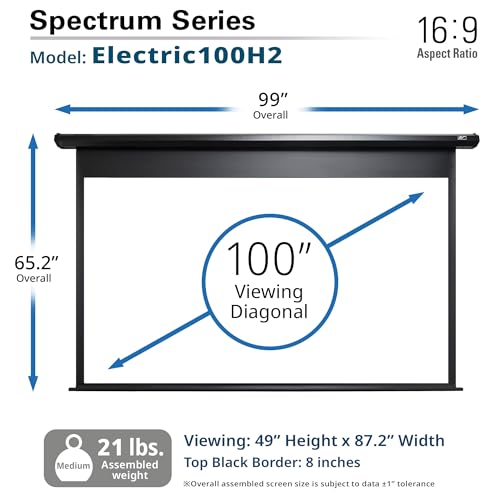 Image of Motorized Projector Screen Elite Screens Spectrum Swift-RC1 Remote Kit, 100-INCH Diag, Movie Home Theater Gaming 4K /8K Ultra HD Ready, ELECTRIC100H2