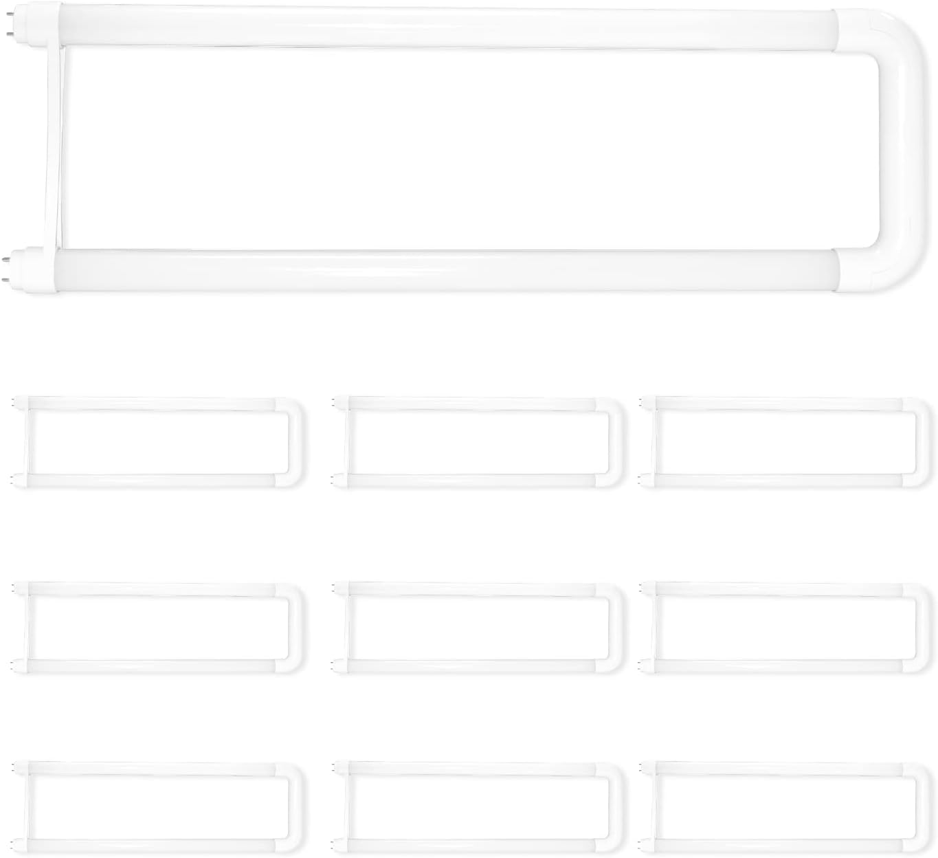 36W U Bend LED Tube Light T8 T12 (80W Equivalent), 5400 Lumens, 3500K Warm Light?1 LED Tubes Replace 2 Fluorescent Tubes Brightness?10 Pack? 10packs-2ft-3500k