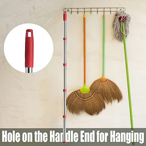 Anrekeyh 6Ft Mop Handle Replacement Parts For Ocedar Easywring Microfiber Spin Mop, 5 Section 23-73In Stainless Steel German Thread Head Mop Handle Compatible With Microfiber Mop And Angle Broom #TOP5