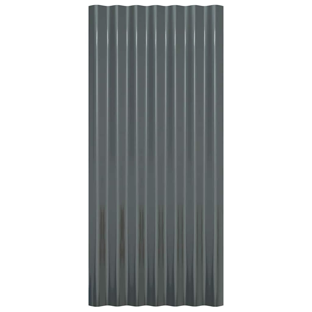 36 paneles de techo de acero galvanizado antracita, 80 x 36 cm, chapa ondulada de acero para cobertizos, establos, garajes, protección contra la intemperie en techos y rehabilitación