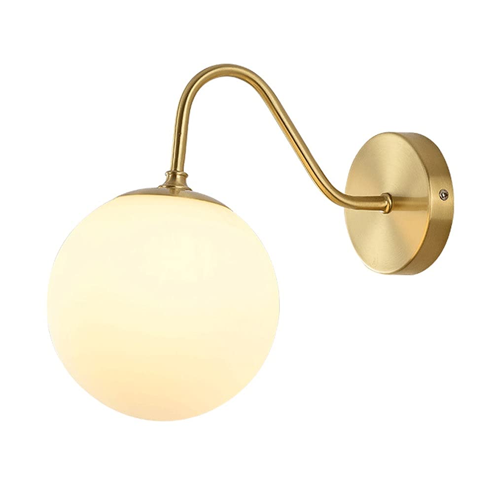 YNIYUJKL Wall Lamp, Led Lighting Fixtures, Modern Nordic Copper Wall Lamp, Room Decorative Wall Lights, Bedside Wall Sconce, Reading Lamps, Wall Wash Light For Living Room B