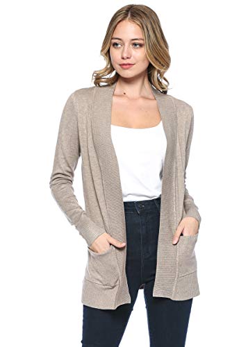 Image of Urban Look Womens Basic Long Sleeve Open Front Comfy Sweater Cardigan