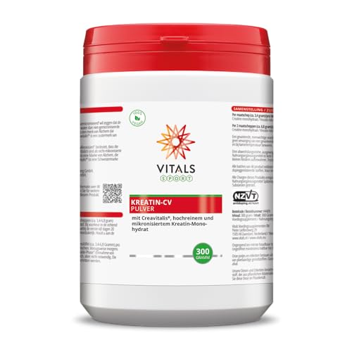 Vitals - Kreatin-CV Pulver 300 Gramm mit Creavitalis, hochreinem und mikronisiertem Kreatin-Monohydrat für (Spitzen) Sportler