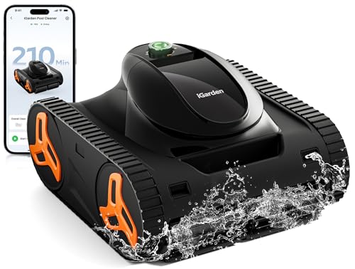 iGarden Robotic Pool Cleaner KN Series, 210-Min Runtime, Smart 3D Navigation, Full-Inverter...