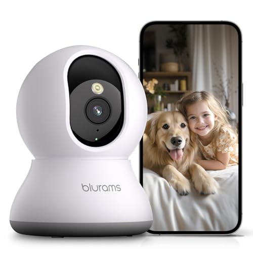 blurams 2K Überwachungskamera Innen, 360°-WLAN-Kamera Überwachung mit Bewegungserkennung, Farbnachtsicht, 2-Wege-Audio, kompatibel mit Alexa und Google, ideal für Baby/Haustier(2,4 GHz)