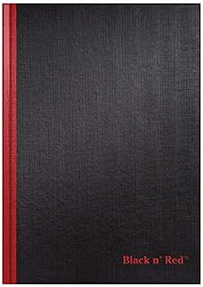 Black n' Red Hardcover Notebook, Casebound, Large, Black, 96 Ruled Sheets, Pack of