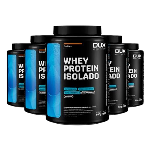 Kit 5 Whey Protein Isolado Dux Cookies 900g