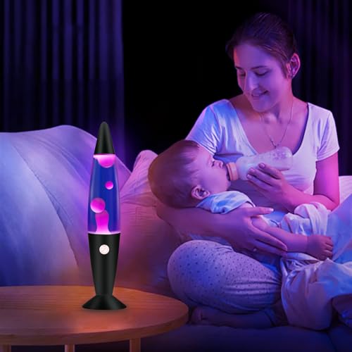 Vanful 16 Inches Purple Magma Lamp With White Wax Black Base Soothing Liquid Motion Lamp Home Decoration Bedroom Living Room Night Light For Adults Kids Boys Girls thumb #1