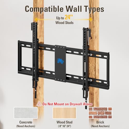 Image of Mounting Dream Tilt TV Wall Mount for 42-70 Inch TVs, Tilt Up to 20 Degrees | Fits VESA 200x100 to 600x400mm, up to 132 LBS Loading, Fits 16 inch, 18 inch, 24 inch Studs, MD2165-LK