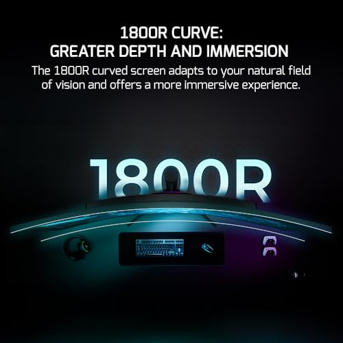 Image of GAMEPOWER DQ 49 inch Curved Ultrawide Gaming Monitor, 5K, 1Ms, 120Hz Refresh Rate, 32:9, DQHD, 5120 x 1440P, R1800, 99% sRGB, HDR400, DisplayPort, Type-C, FreeSync, Gsync, Height - Tilt Adjustable