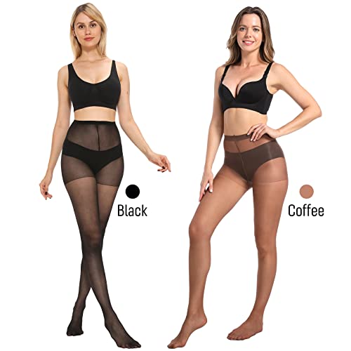 Image of MANZI 6 Pairs 20D Women's Sheer Tights Ultra Thin High Waist Pantyhose Thigh Stockings