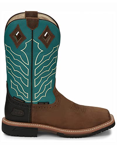 Justin Original Work Men's Peanut Wyoming Square Steel Toe Work Boot2