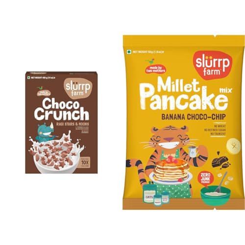 Image of Slurrp Farm Choco Crunch Chocolate Cereal and Slurrp Farm No Maida Pancake Mix