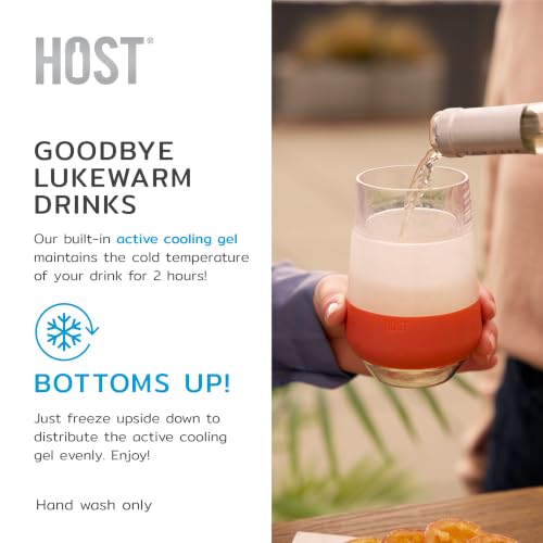 Image of Host Freeze XL Wine Glass Cooling Cup, Double Walled Insulated Freezable Drink Chilling Tumbler for Aperol Spritz 12 Ounces Terra Cotta