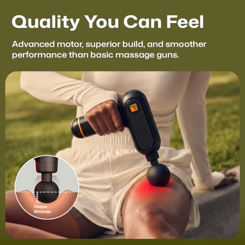 Image of Flexnest Hyper Pro Deep Tissue Massage Gun - German Engineered Massager Gun with 4 Attachment Heads, Long Battery Life for Muscle Recovery & Pain Relief (Black)