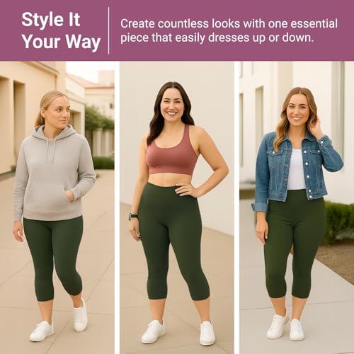 Image of SATINA High Waisted Leggings for Women - Comfortable and Stretchy in Versatile Sizes and Colors