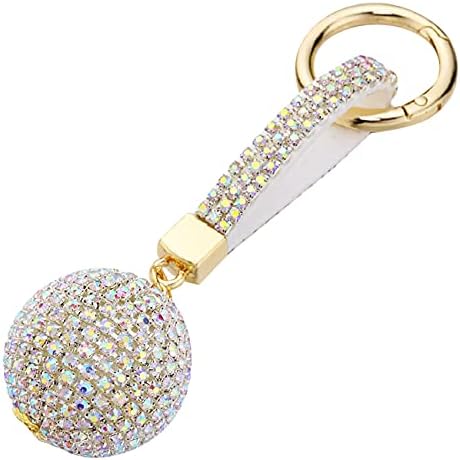 Aibearty Fashion Shiny Rhinestone Crystal Ball Keychain Car Bag Purse Charm Pendant Key Ring for Women Girls Gift
